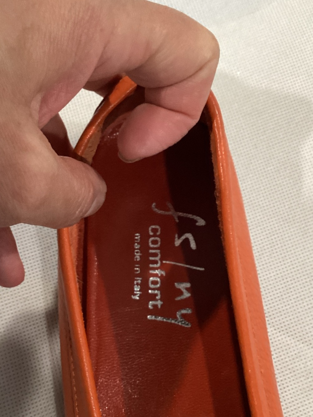 FS/NY Women’s Orange Leather Tassel Moccasins - Comfort made in Italy size 8 - Picture 2 of 4